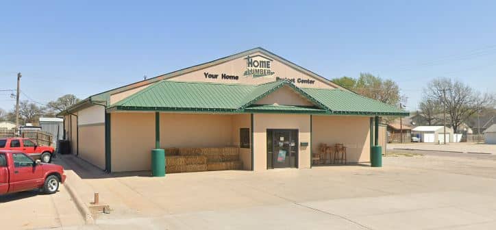 Picture of the exterior of Home Lumber, Ellinwood, Kansas.