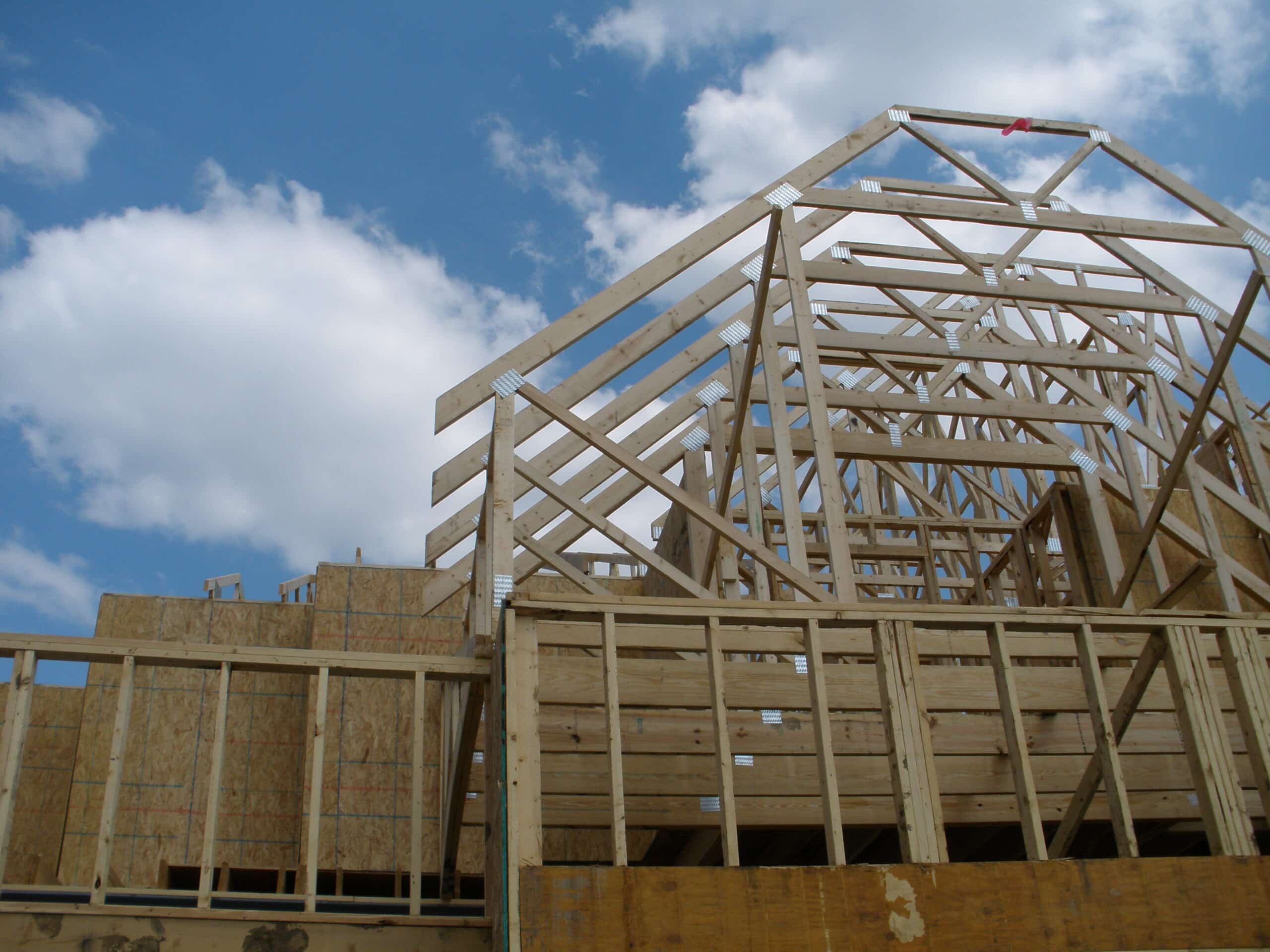 Framing of a new home.